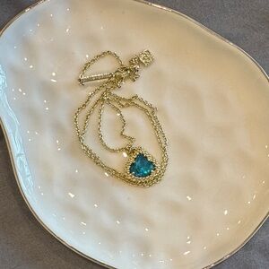 Kendra Scott Gold Necklace with Teal Pendant